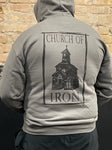 Church Of Iron Hoodie (Black on Grey)