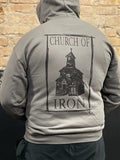 Church Of Iron Hoodie (Black on Grey)