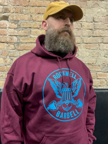 Chicago Strength Hoody (Sky Blue on Maroon)