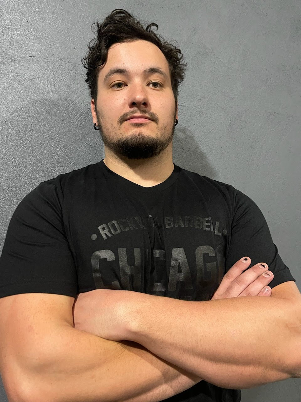Chicago Powerlifting Athletic Shirt (Matte Black on Black)