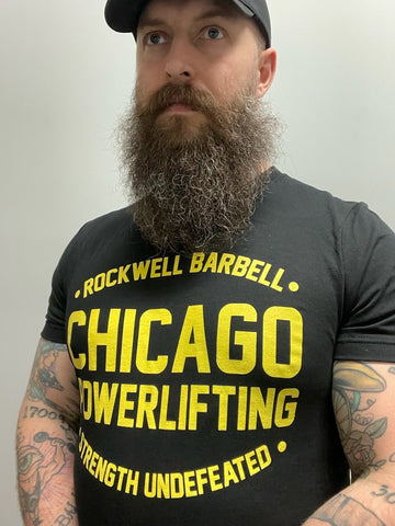 Chicago Powerlifting Athletic Shirt (Yellow on Black)