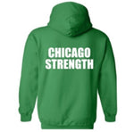 Chicago Strength Hoody (White on Irish Green)