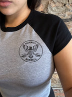 Women's Crop Top (Heather Grey and Black)