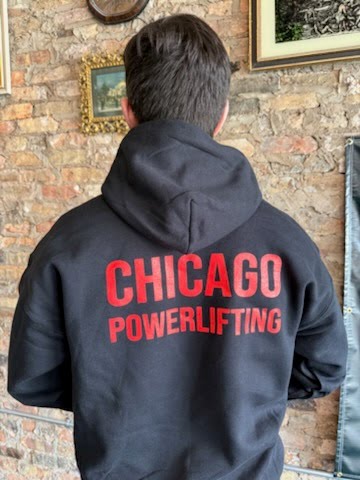 Chicago Strength Hoody (Red on Black)