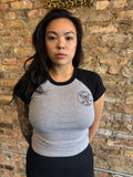 Women's Crop Top (Heather Grey and Black)
