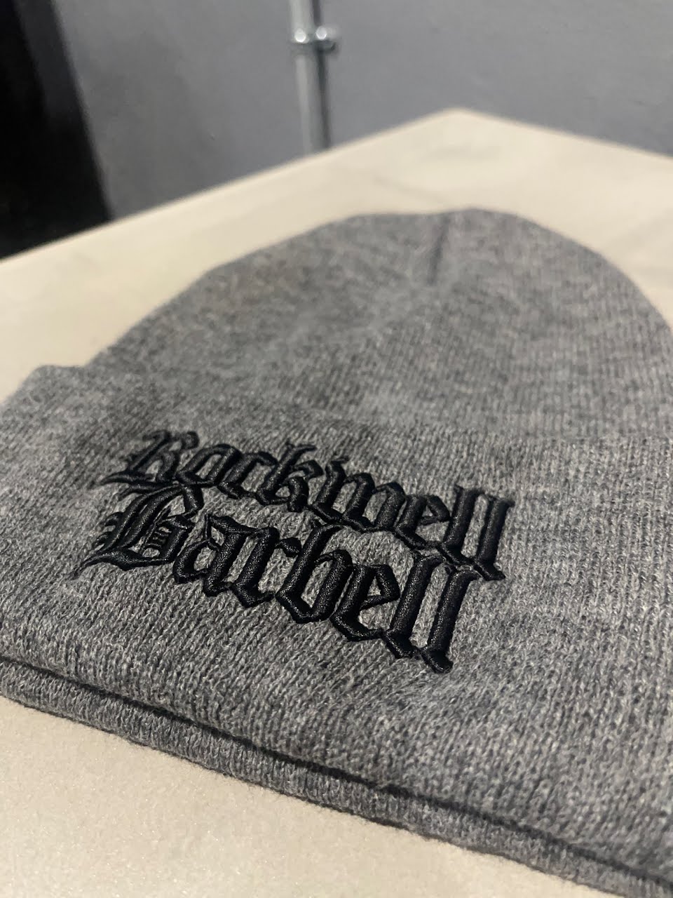 RWBB Stocking Cap (Black on Heather Grey)