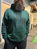 Chicago Strength Hoody (black on deep forest green)