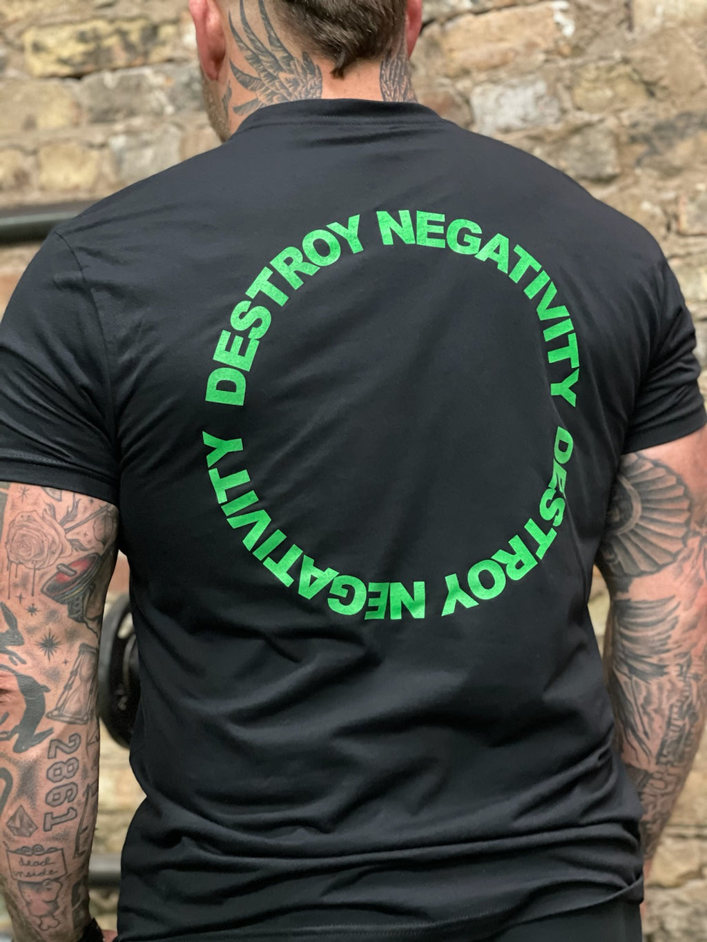 Destroy Negativity (Green on Black)